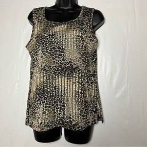5/$30 Jasper women sleeveless stretch animal print blouse‎ size small